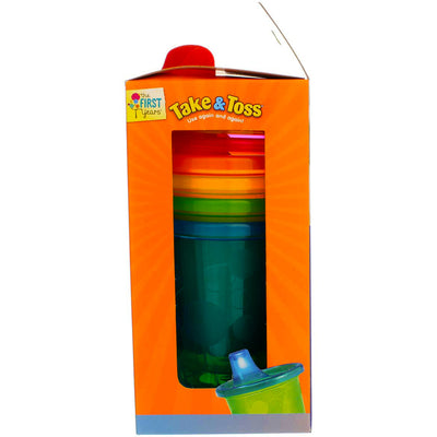 The First Years Take & Toss Sippy Cups, Assorted Colors, 10 oz, 4 Ct