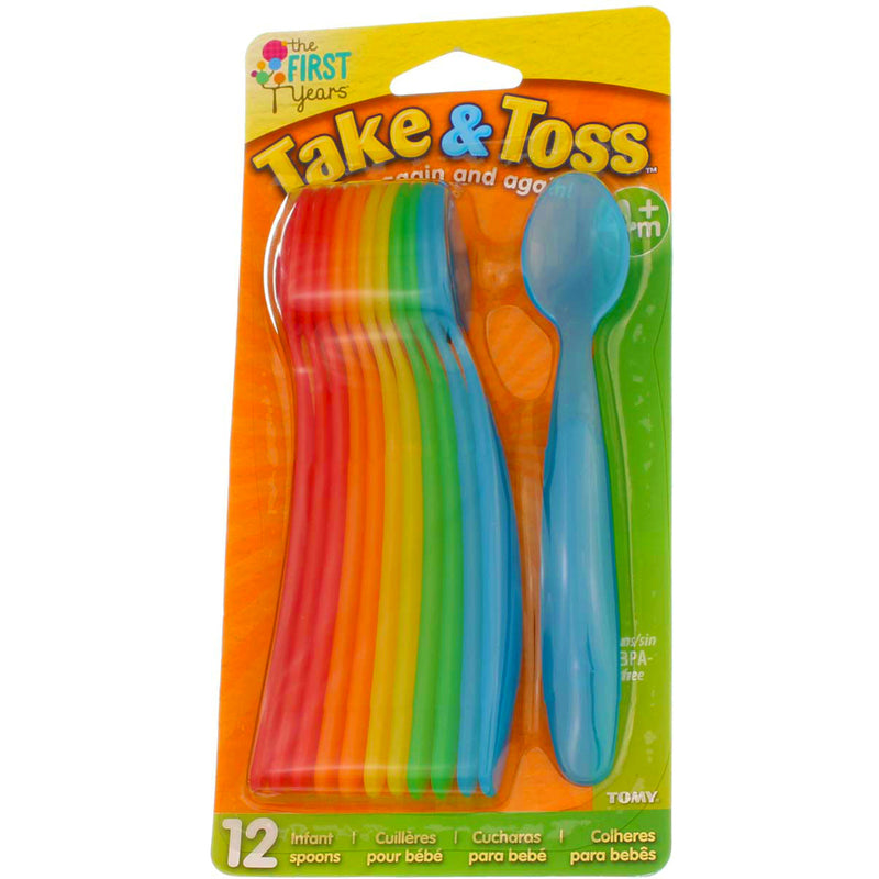 The First Years Take & Toss Infant Spoons, Assorted Colors, 12 Ct – Vitabox