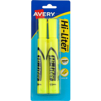 Hi-Liter Highlighter, Desk-Style, Chisel Tip, Yellow 24081, 2 Ct