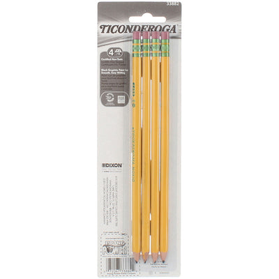 Ticonderoga The World's Best Pencil, #2HB, 4 Ct