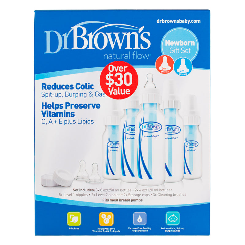 Dr. Brown’s Natural Flow Newborn Baby Bottle Gift Set, 17 ct