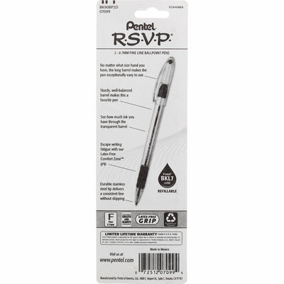 Pentel R.S.V.P. Ballpoint Pens, 0.7 mm, 2 Ct