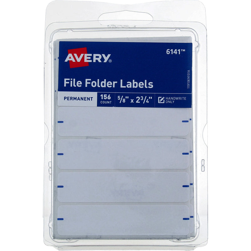Avery File Folder Labels, 0.625in X 2.75in, Permanent, White, 156 Ct