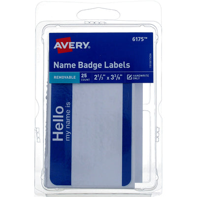 Avery Removable Removable Name Badge Labels, 25 Ct