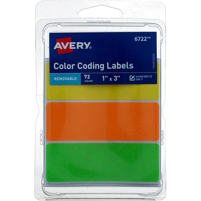 Avery Removable Removable Color Coding Labels, 72 Ct
