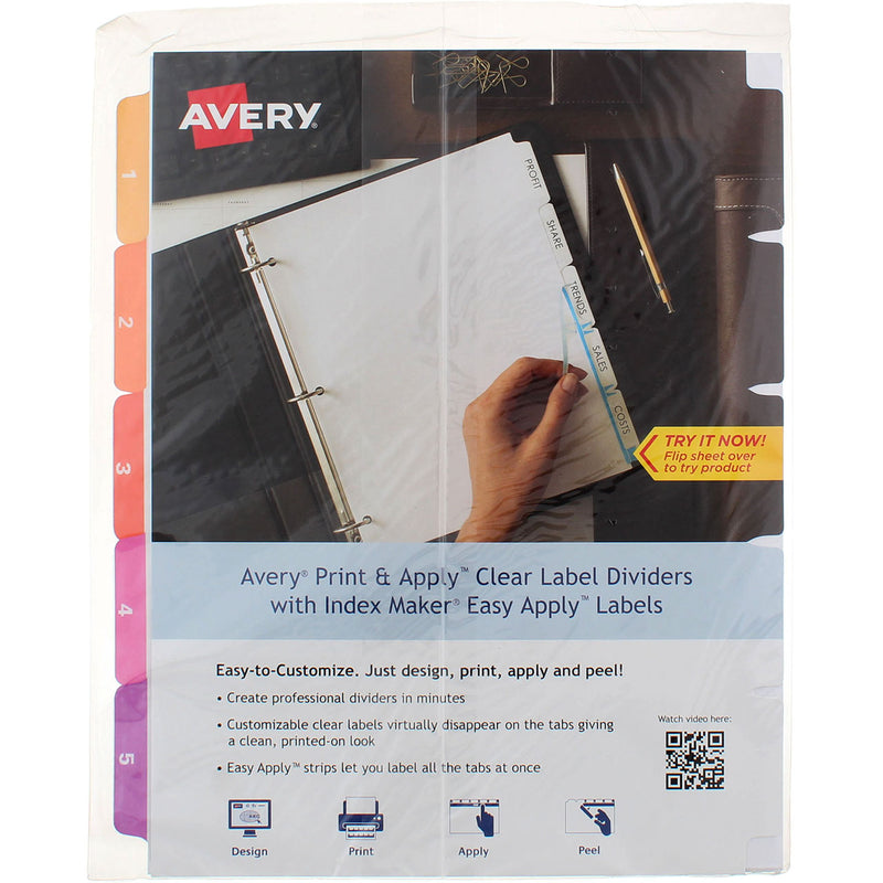 Avery Custom Table of Contents Dividers, Heavyweight Paper, 8.5inX11in, Multicolor, 5 Ct