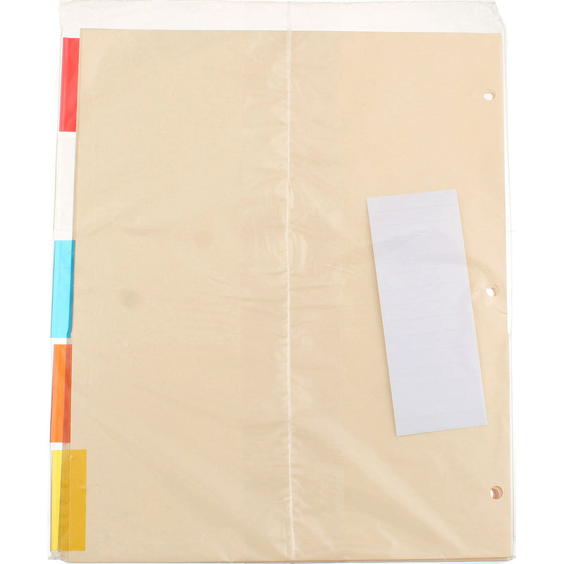 Avery Insertable Dividers, Manila Paper, 9.25in X 11.125in, 1 Pocket, Multicolor, 5 Ct