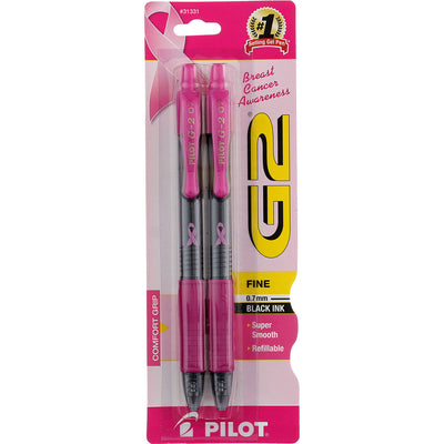 Pilot G2 Retractable Gel Ink Pen, Fine, Black 31331, 2 Ct