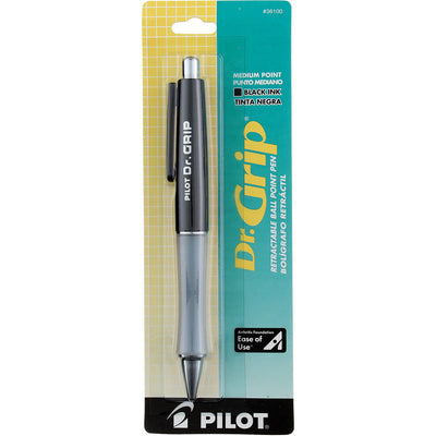 Pilot Dr. Grip Retractable Ball Point Pen, Medium, Black 36100