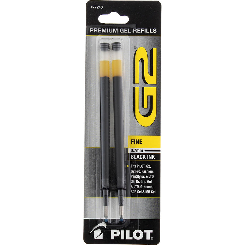 Pilot G2 Gel Ink Refill, Fine, Black 77240, 2 Ct