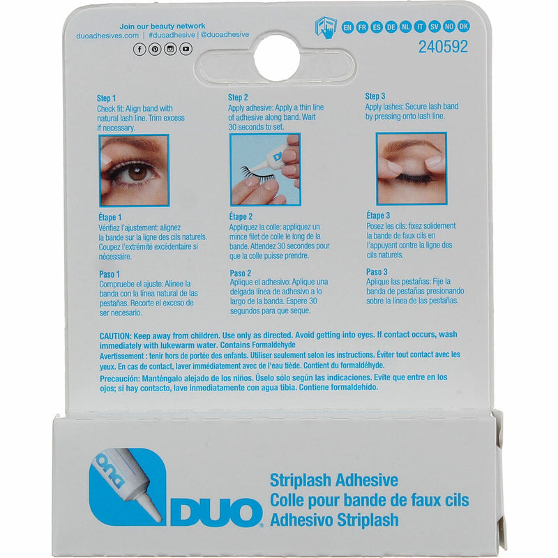 DUO Strip Lash Adhesive White/Clear, for strip false eyelash, 0.25 oz