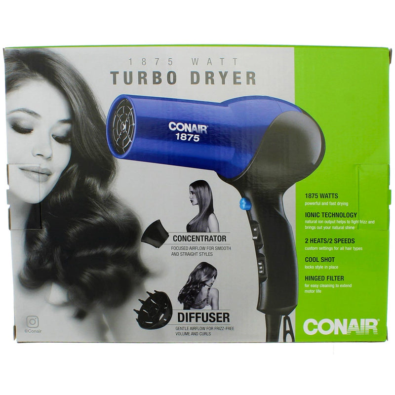 Conair Turbo Dryer, 146NPR, 2 Heat/Speed Settings