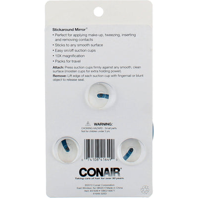 Conair Suction Cup Mirror, 10x Magnification