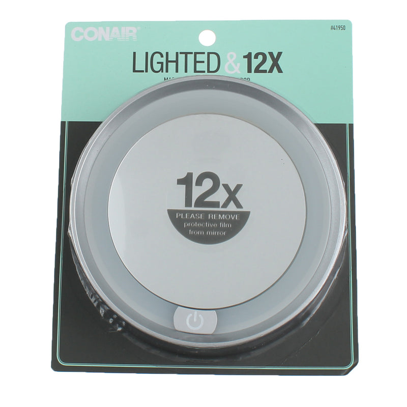 Conair Lighted & 12X Magnifying Led Suction Mirror