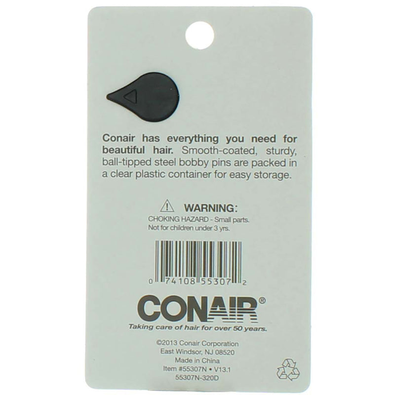 Conair Color Match Bobby Pins, Black, 75 Ct