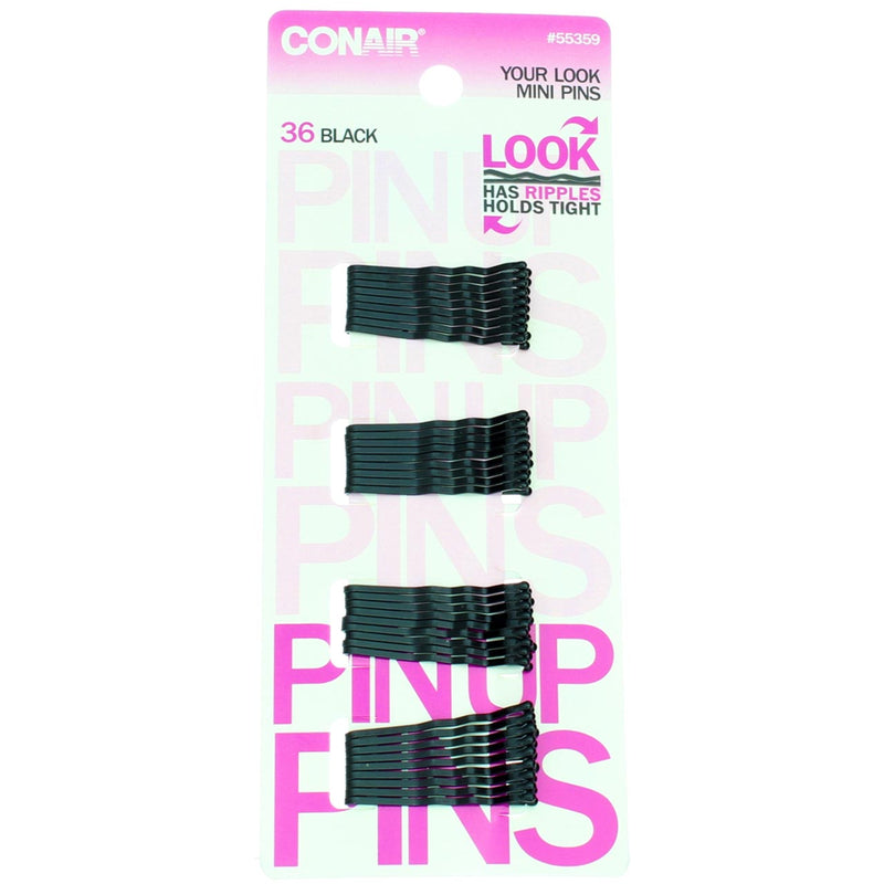 Conair Mini Bobby Pins, Black, 36 Ct