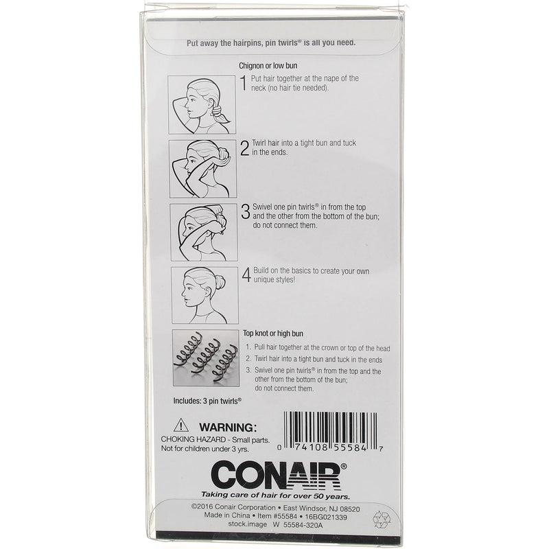 Conair Pin Twirls Hair Pin Twirls, 3 Ct