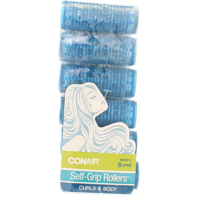 Conair Self-Grip Curls & Body Hair Curlers, Small, Blue, 6 Ct