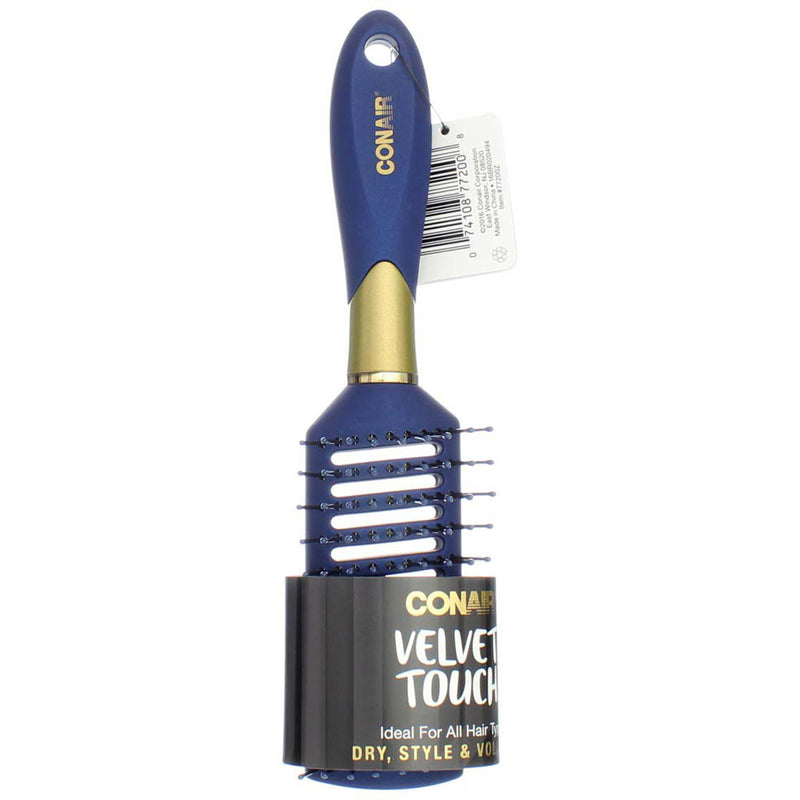 Conair Velvet Touch Vent Hair Brush, Blue