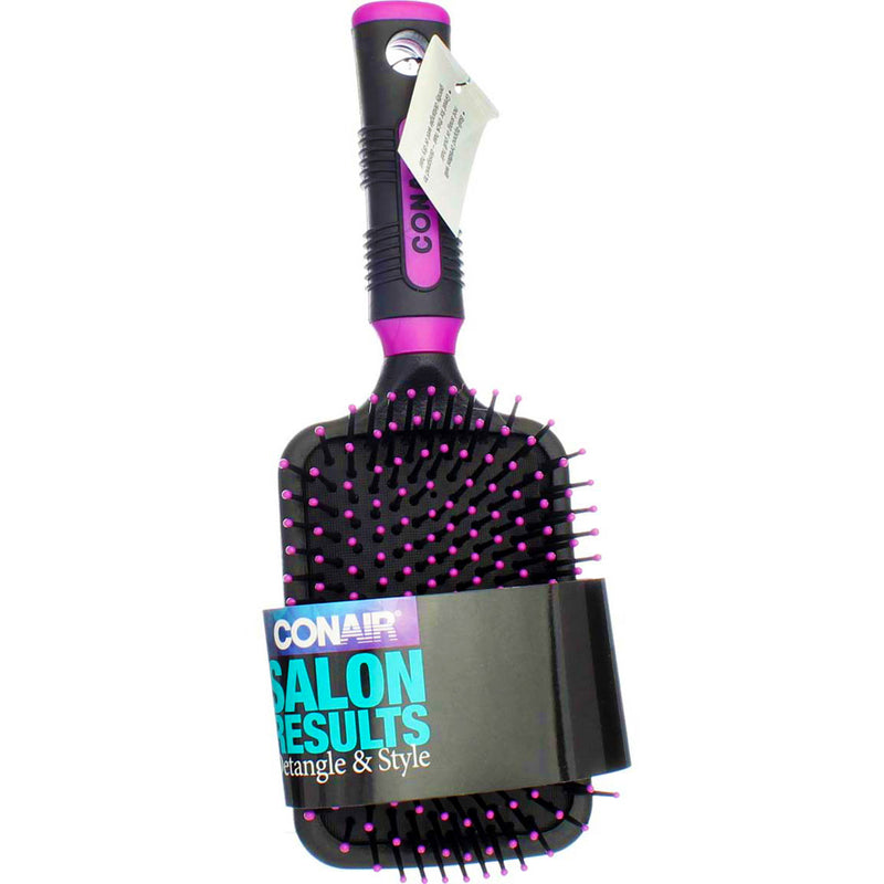 Conair Salon Results Paddle Hair Brush, Black & Pink