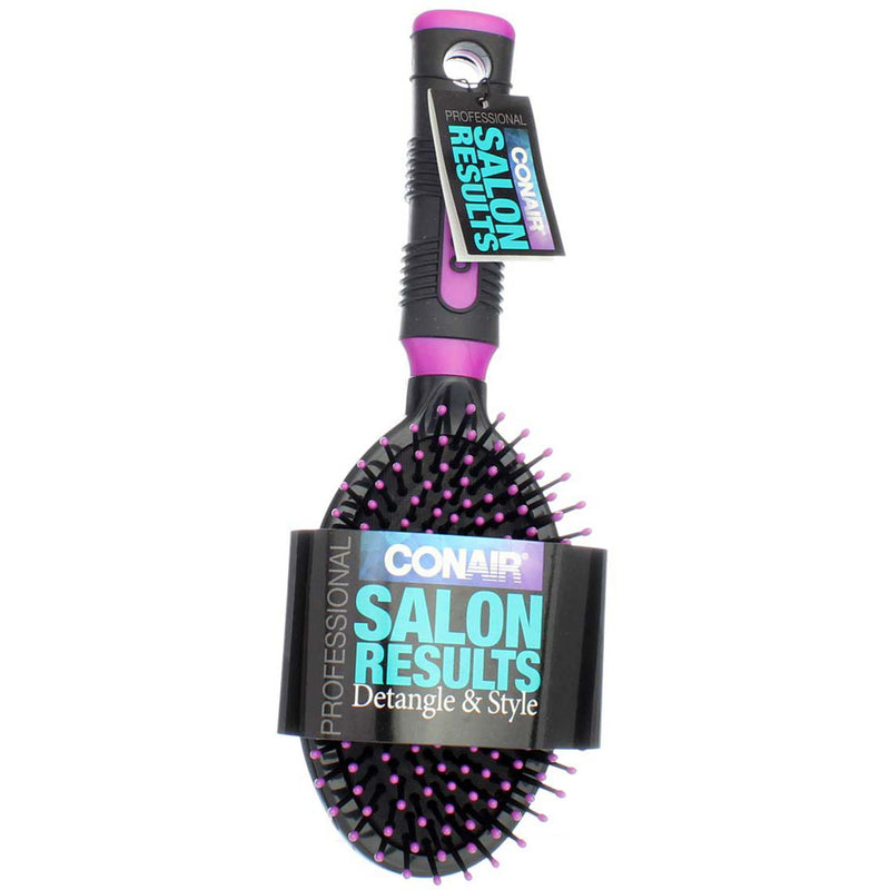 Conair Salon Results Cushion Hair Brush, Black & Pink