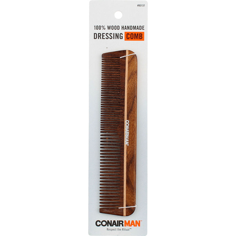 Conair Man Wood Handmade Dressing Comb