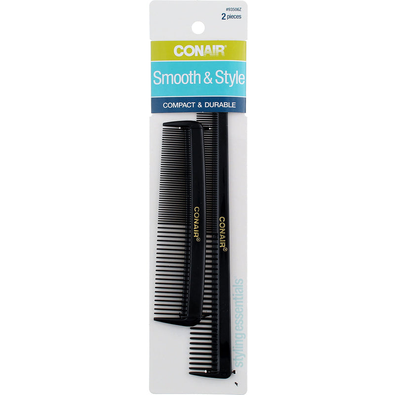 Conair Smooth & Style Pocket & Barber Comb, 2 Ct