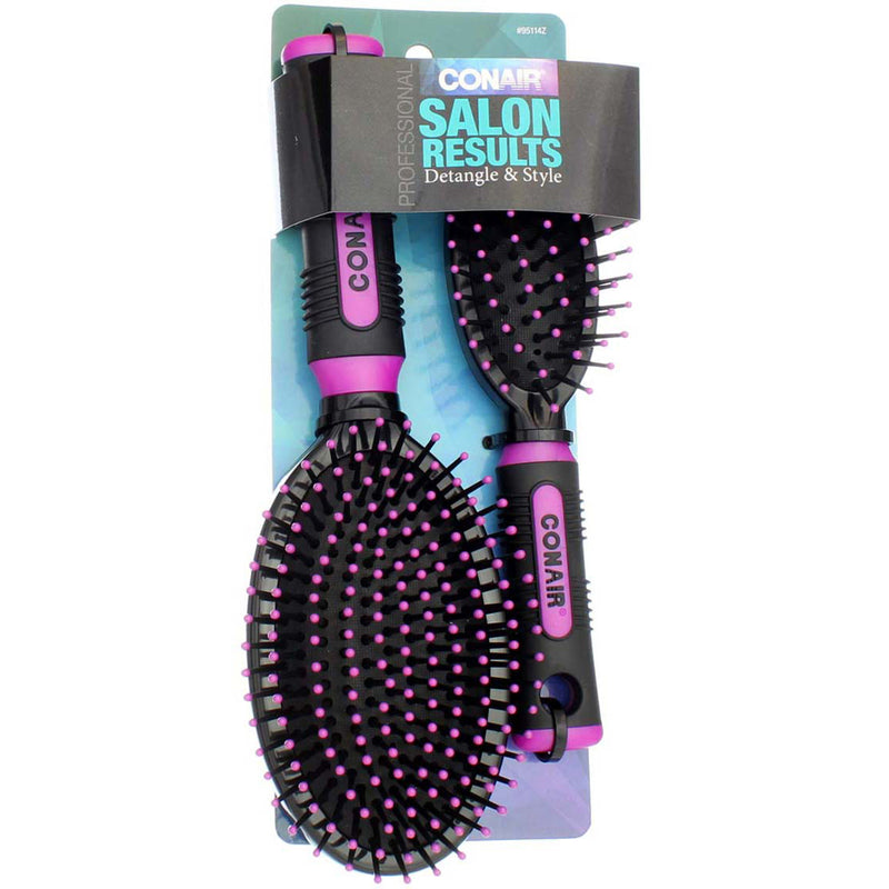 Conair Salon Results Cushion Brush Hair Brush, 2 Ct
