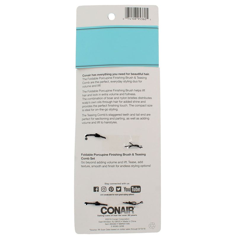 Conair Volumize & Lift Hair Comb & Brush, 2 Ct