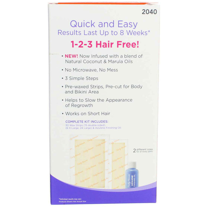 Sally Hansen Hair Remover Wax Strip Kit, 0.5 fl oz, 30 Ct