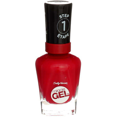 Sally Hansen Miracle Gel Nail Polish Liquid, Rhapsody Red, 0.5 fl oz