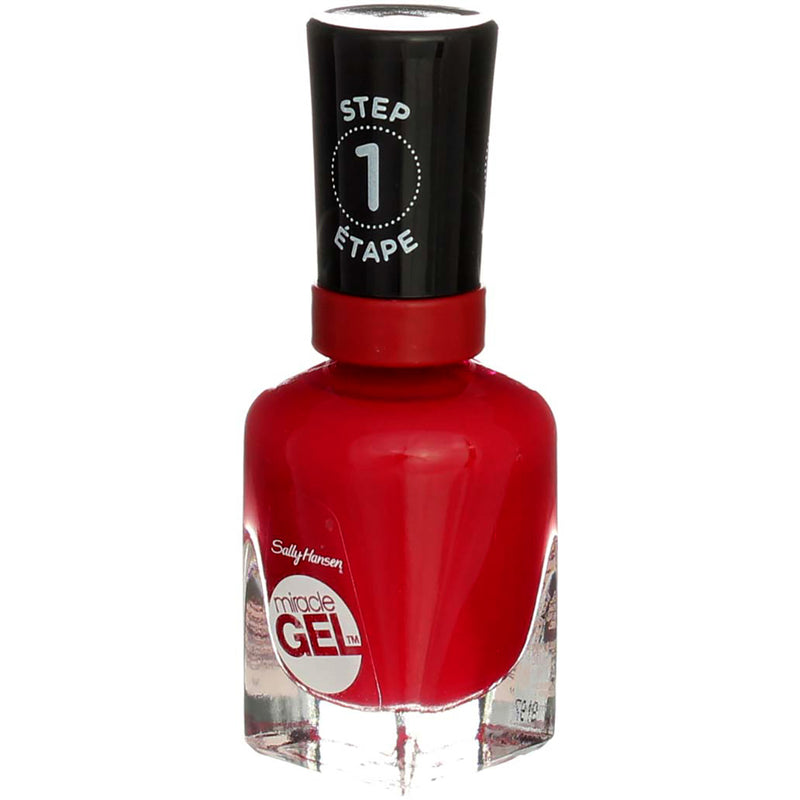 Sally Hansen Miracle Gel Nail Polish Liquid, Rhapsody Red, 0.5 fl oz