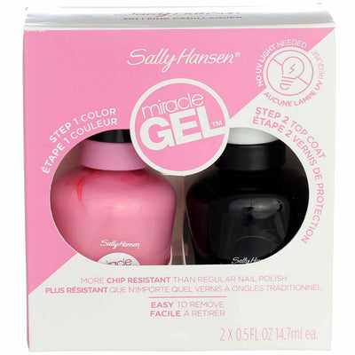 Sally Hansen Miracle Gel Nail Polish Liquid, 2 Ct, Pink Cadillaquer, 0.5 fl oz