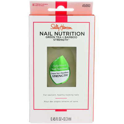 Sally Hansen Nail Nutrition Green Tea + Bamboo Strength Top Coat, Clear, 0.45 fl oz