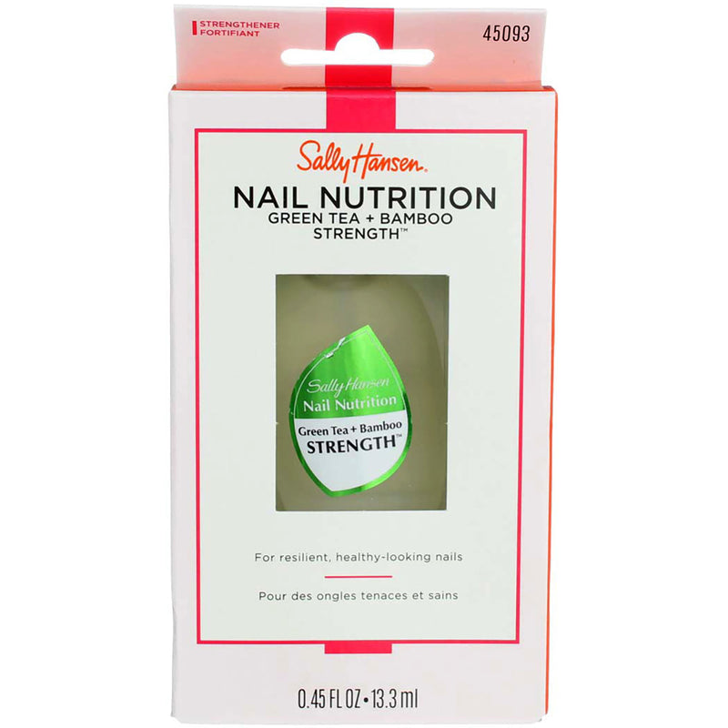 Sally Hansen Nail Nutrition Green Tea + Bamboo Strength Top Coat, Clear, 0.45 fl oz