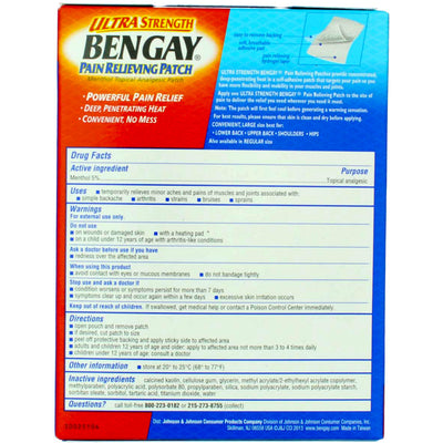 Bengay Ultra Strength Pain Relieving Patch, Large, 4 Ct