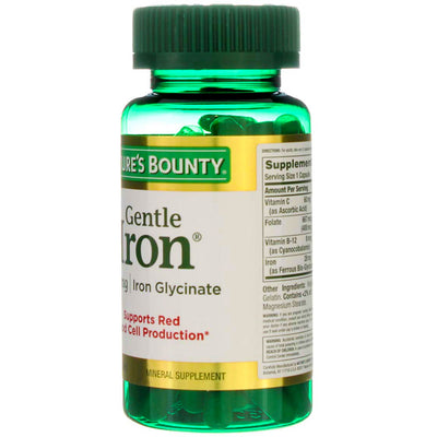 Nature's Bounty Gentle Iron Capsules, 28 mg, 90 Ct