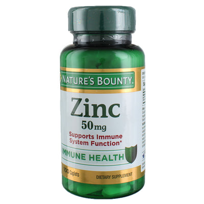 Nature's Bounty Immune Health Zinc Caplets, 50 mg, 100 Ct