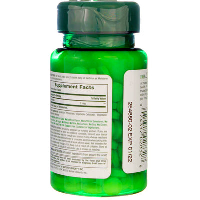 Nature's Bounty Sleep Health Melatonin Tablets, 1 mg, 180 Ct