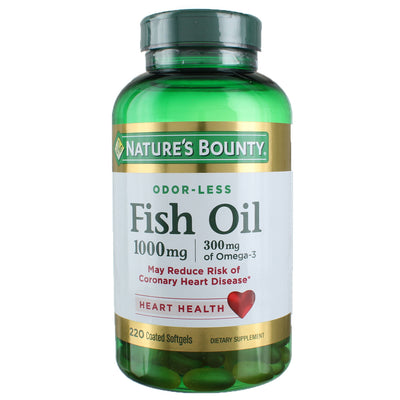 Nature's Bounty Heart Health Fish Oil Softgels, 1,000 mg, 220 Ct