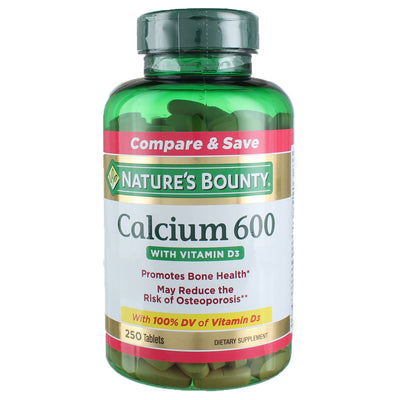 Nature's Bounty Dietary Calcium Tablets, 600 units, 250 Ct