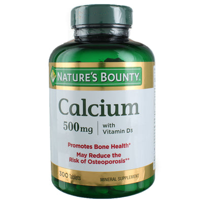 Nature's Bounty Mineral Calcium Tablets, 500 units, 300 Ct