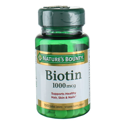 Nature's Bounty Energy Health Biotin Coated Tablets, 1000 mcg, 100 Ct