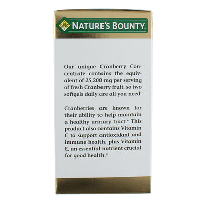 Nature's Bounty Dietary Cranberry Softgels, 25,200 mg, 60 Ct