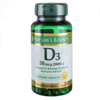 Nature's Bounty Immune Health Vitamin D3 Rapid Release Softgels, 50 mcg, 150 Ct