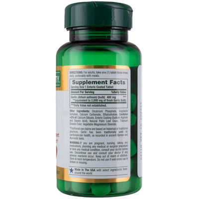 Nature's Bounty Garlic Tablets, Heath Health, 2000 Mg, 120 Ct