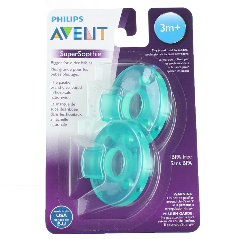 Phillips Avent 3m+ Pacifiers, Green, 2 Ct