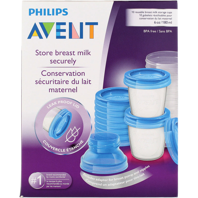 Phillips Avent Breast Milk Storage Cups, 6 oz, 10 Ct