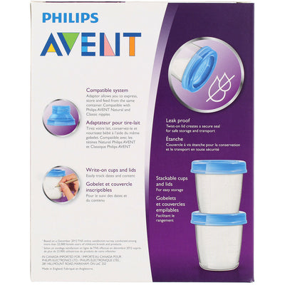 Phillips Avent Breast Milk Storage Cups, 6 oz, 10 Ct