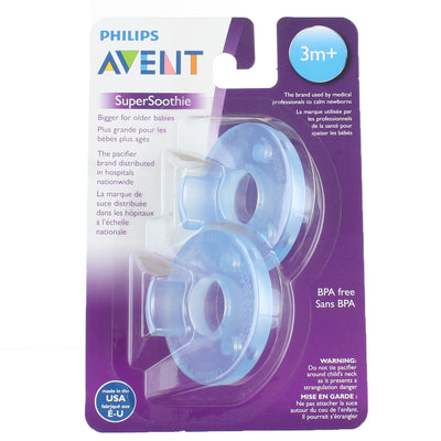 Phillips Avent 3m+ Pacifiers, Blue, 2 Ct